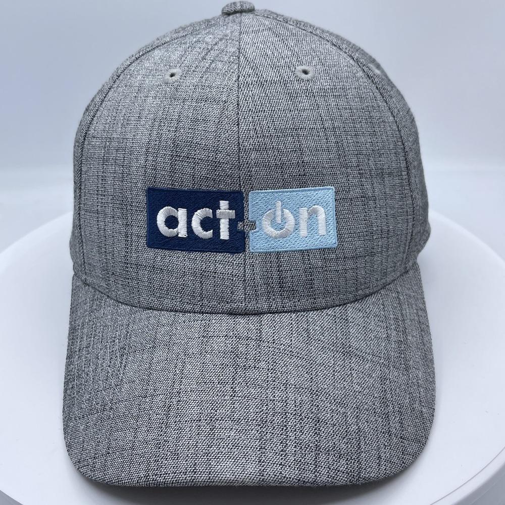 Act-On Software Promo Baseball Cap Hat Heather Gray Adjustable Embroidered Logo